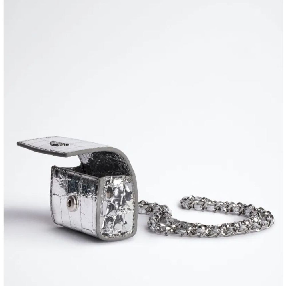 NWT Zadig & Voltaire Metallic Mini Bag with Chain - Picture 9 of 10
